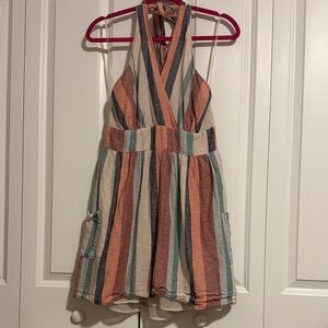 American Eagle Outfitters Striped Halter Dress